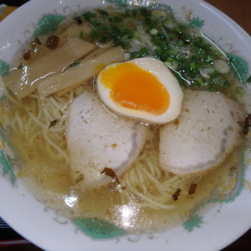 「唐揚げ定食(900円)(塩ラーメン)」@ラーメン 山河の写真
