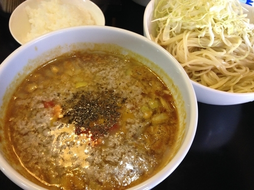 「ナイルカレーつけめん(大盛)＋ライス小」@ラッキー食堂 まとやの写真