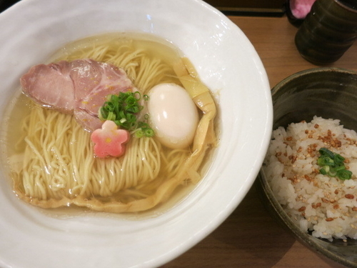 「鯛塩そば 800円 ＋ 鯛めし小 （VIPカード利用）」@鯛塩そば 灯花 本店の写真