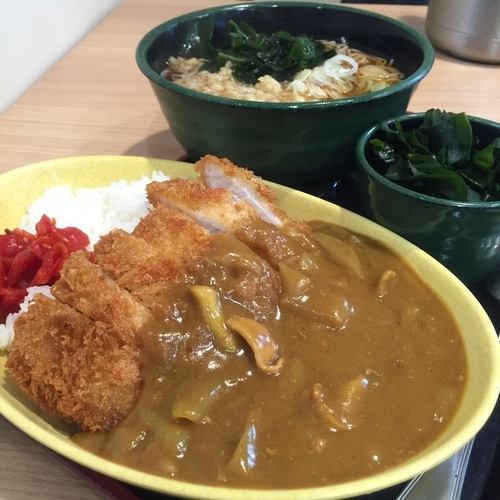 「【店舗限定】ジャンボカツカレーセット（￥800）」@ゆで太郎 西五反田本店の写真