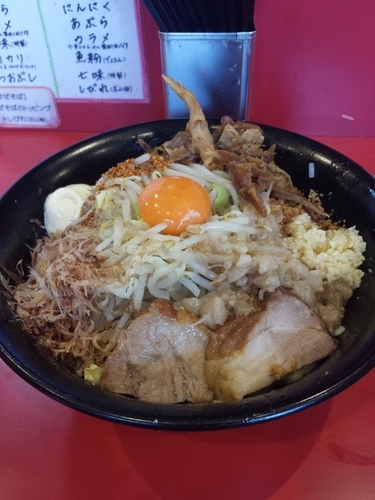 「小まぜそば+鶏ほぐし+マヨ(からめ以外全増し)」@麺屋 桐龍の写真