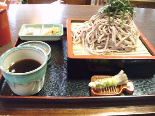 「本付きわさびそば(830円+大盛り160円)」@滝口わさび園の写真