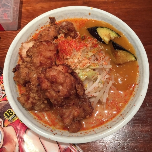 「極辛あんかけDX」@旨辛ラーメン表裏 高田馬場店の写真