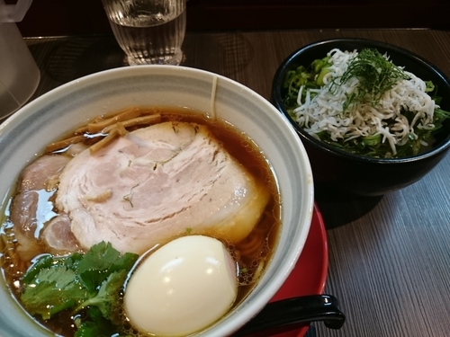 「【限定】呉ツ葉そば900円＋しらすネギ丼300円」@柳麺 呉田-goden-の写真