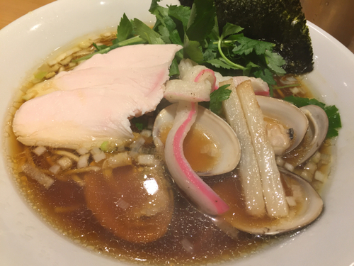「鶏・煮干・蛤のトリプルSOBA」@Ginza Noodles むぎとオリーブの写真