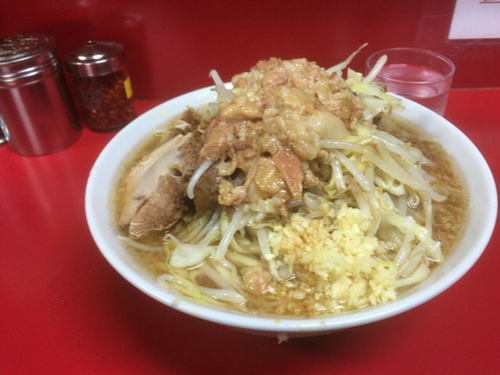「小ラーメン(ヤサイ、ニンニク、アブラ) 700」@ラーメン二郎 西台駅前店の写真