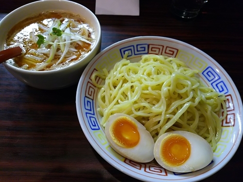 「【限定】桜えび味噌つけ麺　大盛 ＋味玉：㋚券　※桜えび無し」@煮干しらあめん 燕黒の写真