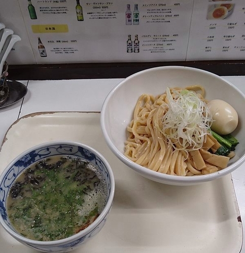 「梅しおつけめん(太麺)＋味付玉子」@塩ラーメン・つけめんのお店 はないちの写真