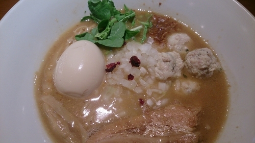 「鶏そば醤油＋味玉、つくねトッピング」@國分ラーメン食堂の写真