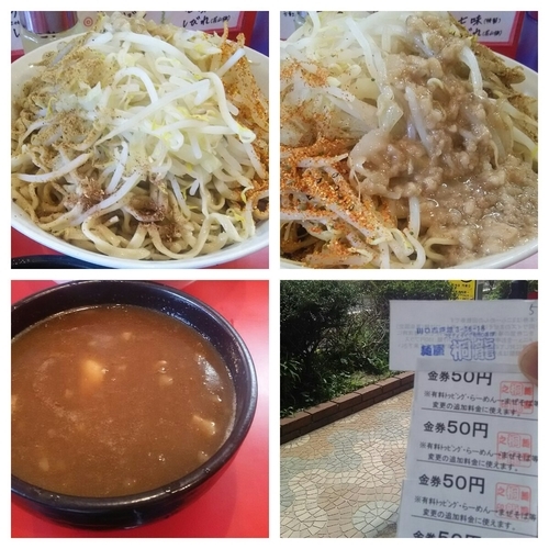 「つけ麺大盛り（６００～７００）（アブラ、魚粉、七味、シビレ）」@麺屋 桐龍の写真