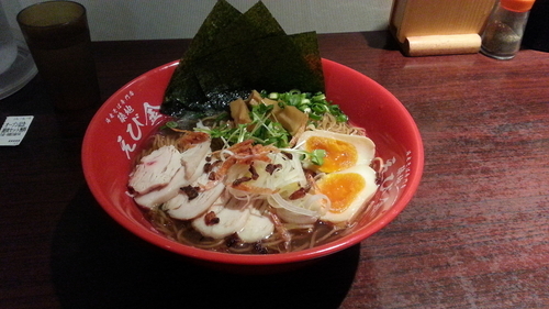 「特製海老そば+大盛り+雑炊セット」@海老そば専門店 築地 えび金 立川店の写真