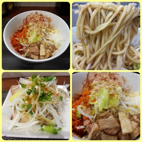 「次郎ちゃん（中盛・野菜ちょい増し・ニンニク・アブラ）」@麺丼Dining 夢者の写真