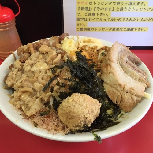 「汁なし（大）全マシ ¥880＋ほぐし豚 ¥50＝¥930」@ラーメン一心の写真