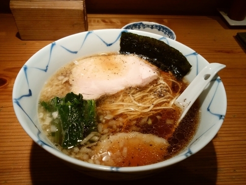 「中華そば+ビール」@おそばの甲賀の写真