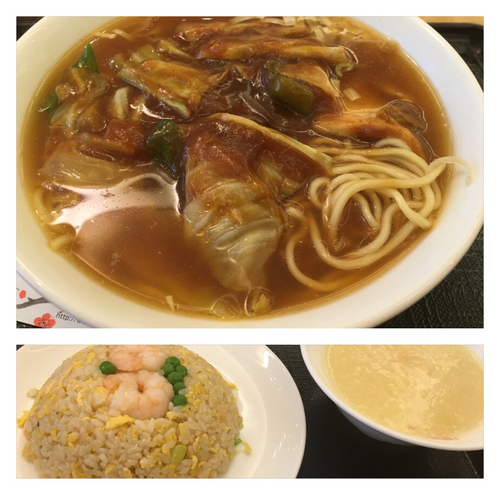 「回鍋肉湯麺ミニ＋海老炒飯ミニ1382円」@梅蘭 イーアスつくば店の写真