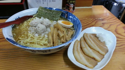 「（限定）塩らーめん/あっさり細麺+特盛り+小ブタ」@角ふじ 心麺の写真