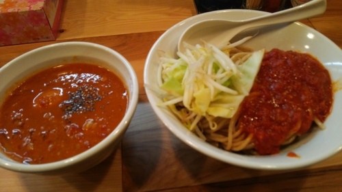 「とまと味噌つけ麺 全部入り」@らーめん カッパハウスの写真