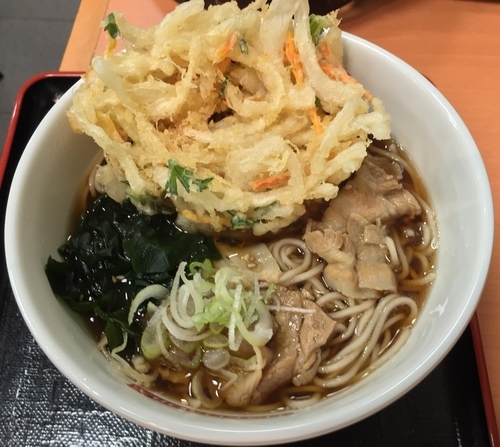 「肉そば＋かき揚げ（￥430＋無料クーポン）」@名代 箱根そば 渋沢店の写真