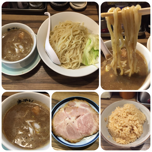 「煮干しつけめん(大盛同額)¥790+煮干しご飯(ランチS)」@つけめん油そば 五丁目煮干しの写真