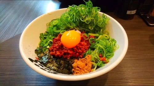 「台湾まぜそば(追い飯付)＋九条ねぎ増」@麺屋 こころ 蒲田店の写真