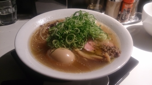 「味玉そば(醤油)＋九条ねぎ」@SOBAHOUSE金色不如帰の写真