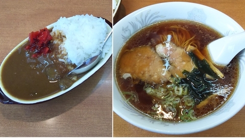 「Aランチ(醤油ラーメン+半カレー)850円」@尾道ラーメン 正ちゃんの写真