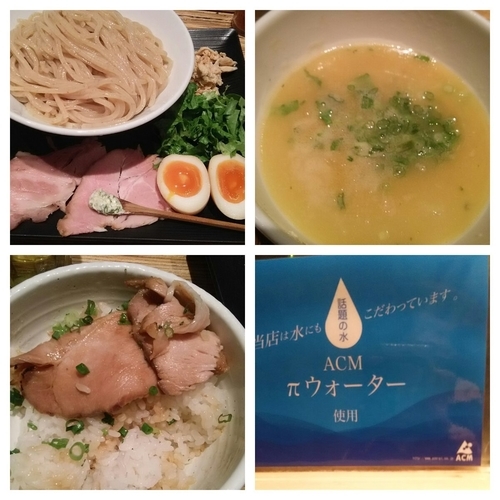 「プレミアム鶏つけそば＋大盛り＋バターポーク丼」@NOODLE STOCK 鶴おかの写真