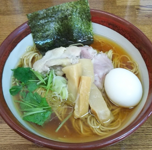 「【限定】鶏の清湯醤油中華蕎麦 800円+味玉100円」@㐂九家の写真