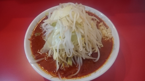 「火の頂らーめん、ニンニク少し、野菜少し増し」@蒙麺 火の豚の写真