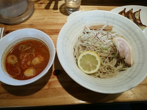 「ピリ辛味噌つけめん(並盛・300g)890円」@旭川らーめん かじべえの写真