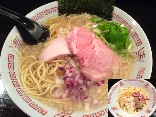 「背脂中華そば（750円）+替え玉（150円）」@麺屋しゅうの写真