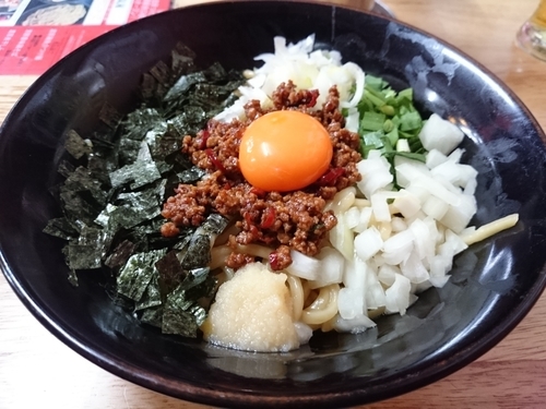 「台湾まぜそば850円(追い飯付き)＋ビール×2」@自家製太麺 元気屋の写真