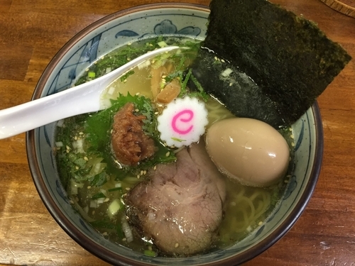 「梅しそらーめん(850円)+味玉(100円)」@生竜の写真