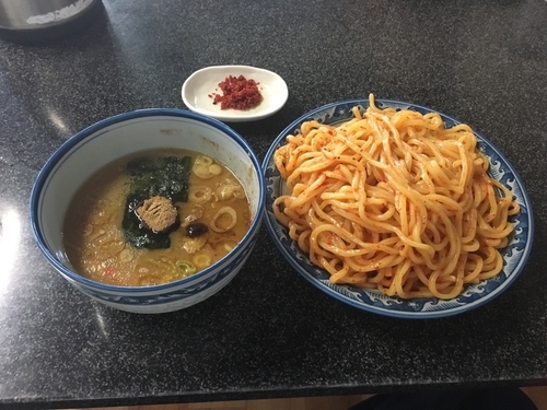 「辛味つけ麺（中盛り）」@縁者の写真
