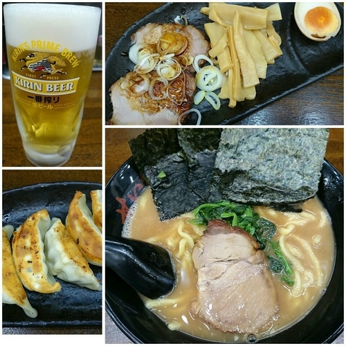 「らーめん￥500＋餃子￥200＋お疲れ様セット￥400」@せい家 川越店の写真