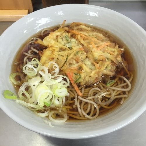 「かけ（￥270）＋かき揚げ（クーポン）」@大江戸そば 上野9・10番ホーム店の写真