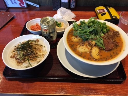 「カムゲタン 980円+ネギチャーシュー丼セット180円 ローカル」@麺や ちゃるめら亭の写真