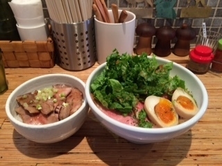 「特製鶏ソバ＆替え玉　ローストポーク丼」@NOODLE STOCK 鶴おかの写真