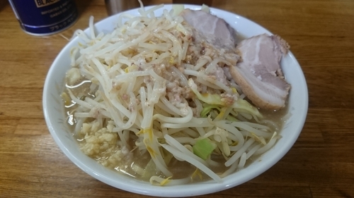 「ラーメン大盛り、ニンニク、味濃いめ、アブラ少し」@らーめん松信の写真