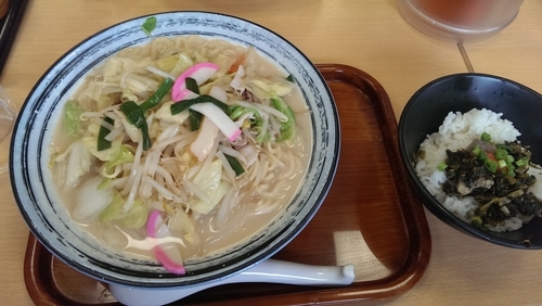 「ちゃんぽん特盛、高菜明太子チャーシューご飯」@西海製麺所 稲城若葉台店の写真