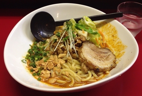 「春限定カレーチーズ汁なし麺(ちょこっとめしサービス)850円」@極 担々麺 真空の写真