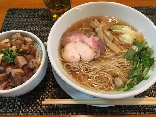 「煮干そば＋肉ごはん(大)」@寛～くつろぎ～の写真