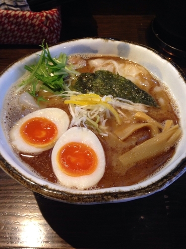 「焼きアジ醤油  ワンタン  味玉」@いち井の写真
