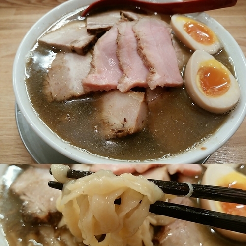 「喜多方肉そば（煮干）＋味玉」@麺や 七彩 八丁堀店の写真