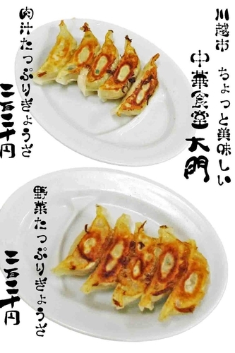 「野菜たっぷりと肉汁たっぷり餃子　どちらも220円」@ちょっと美味しい中華食堂 大門の写真