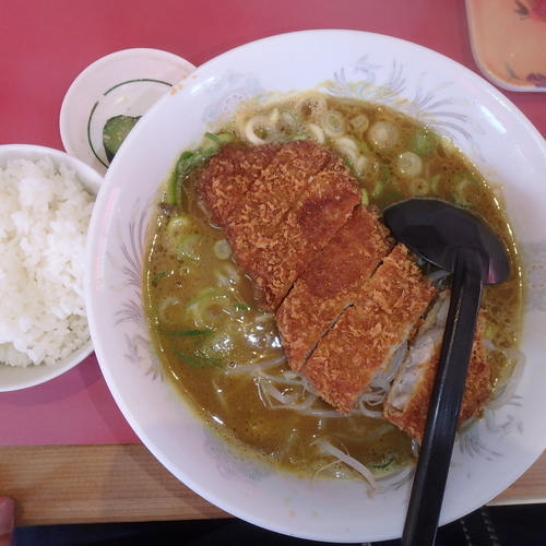 「トンカツカレーらーめん(940円)(小ライス付)」@幸悦の写真