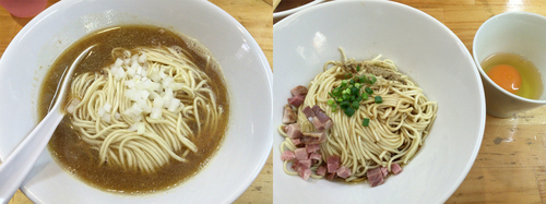 「煮干ソバ（醤油・かけ）650円+和え玉200円+生卵50円」@煮干中華ソバ イチカワの写真