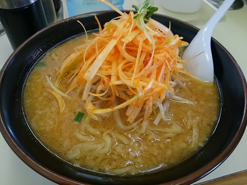 「ねぎみそ　（大盛り：サービス券）」@くるまやラーメン 松本渚店の写真