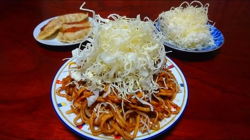 「【テイクアウト】焼メン(大)＋餃子」@大正麺業の写真