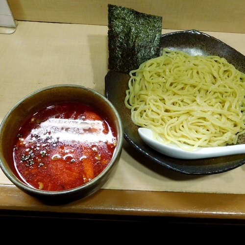 「鰹ラー油の辛いつけめん 辛さ1（850円）」@らーめんつけめん たつみの写真